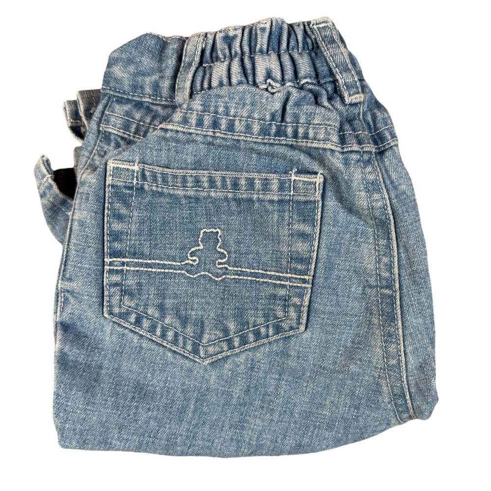 VTG Y2K Gap Baby Blue Jeans Denim Bootcut‎ Embroidered Bear Pocket Essential